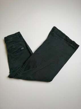 JO West Dark Green High Waist Wide-Leg Cotton Denim Trouser Pants Size XS